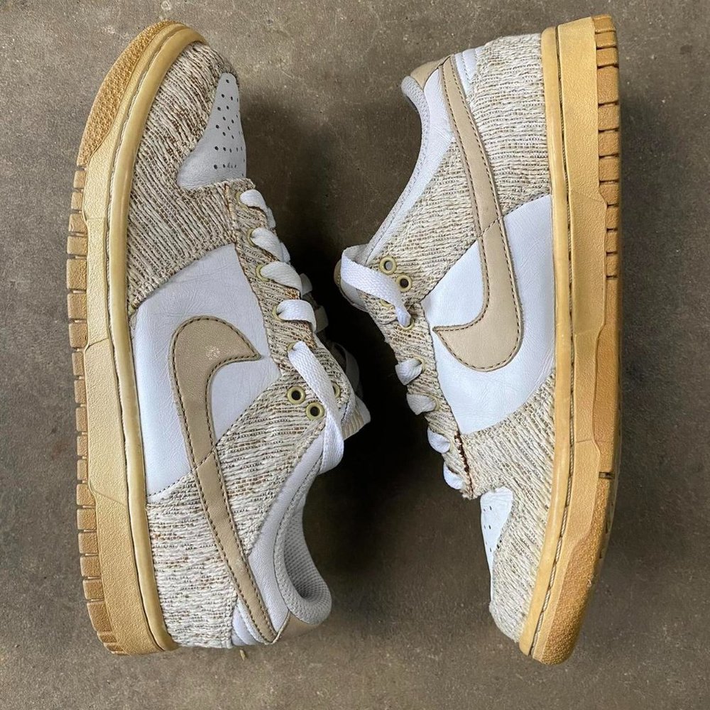 Vintage Nike Dunk Low Linen Oatmeal Sneakers